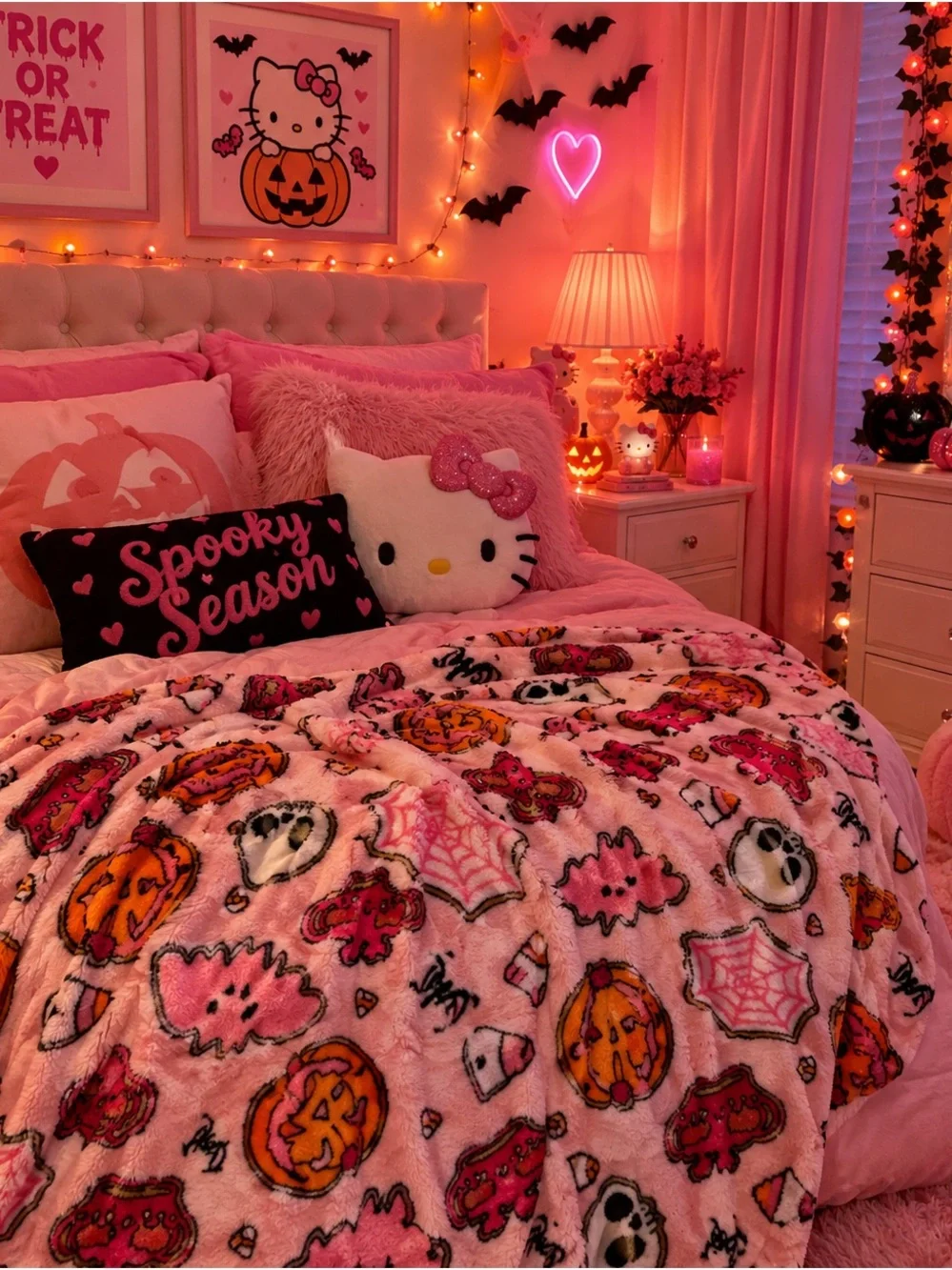 Juicy Couture Pink Halloween Throw Blanket